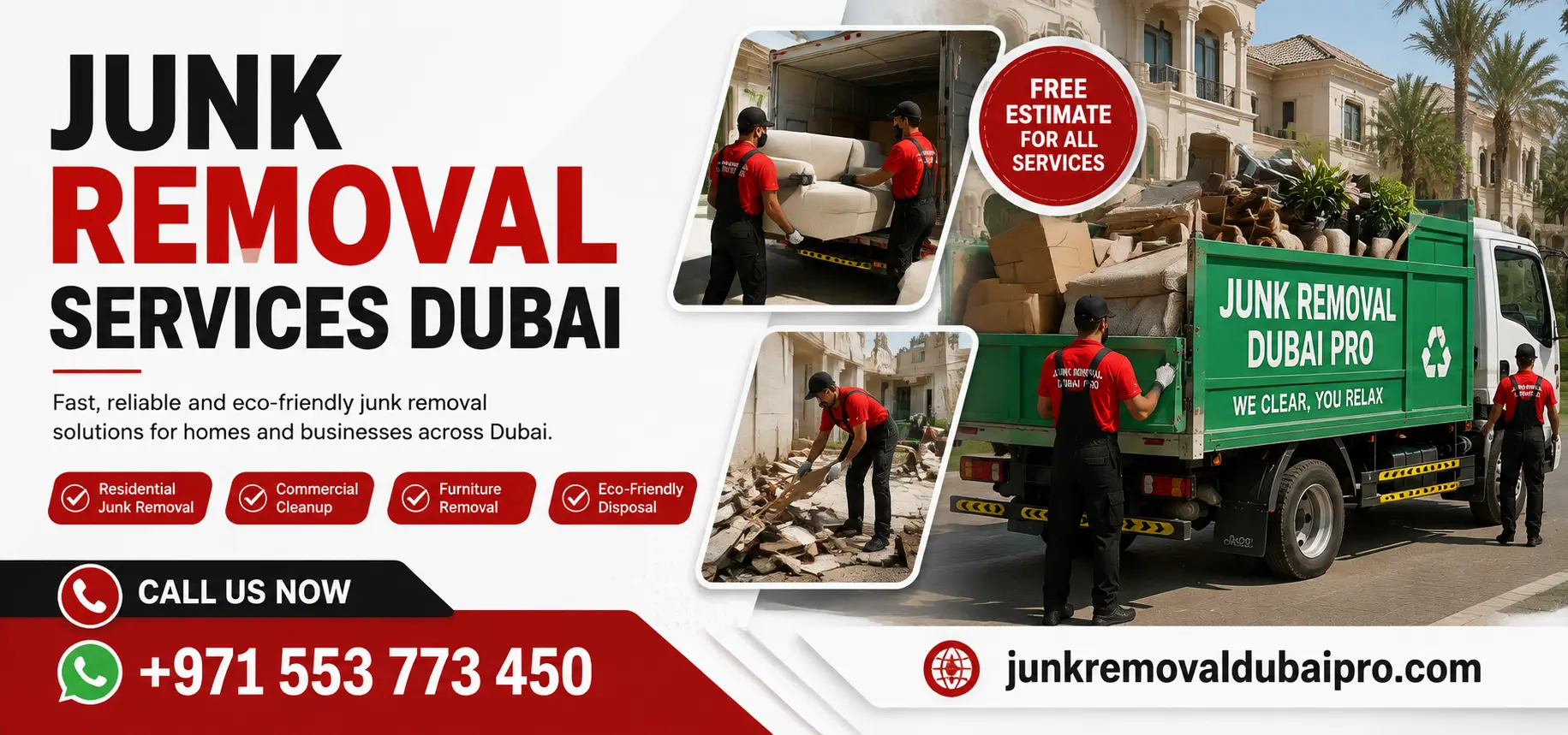 Junk removal services in Dubai with professional waste removal team