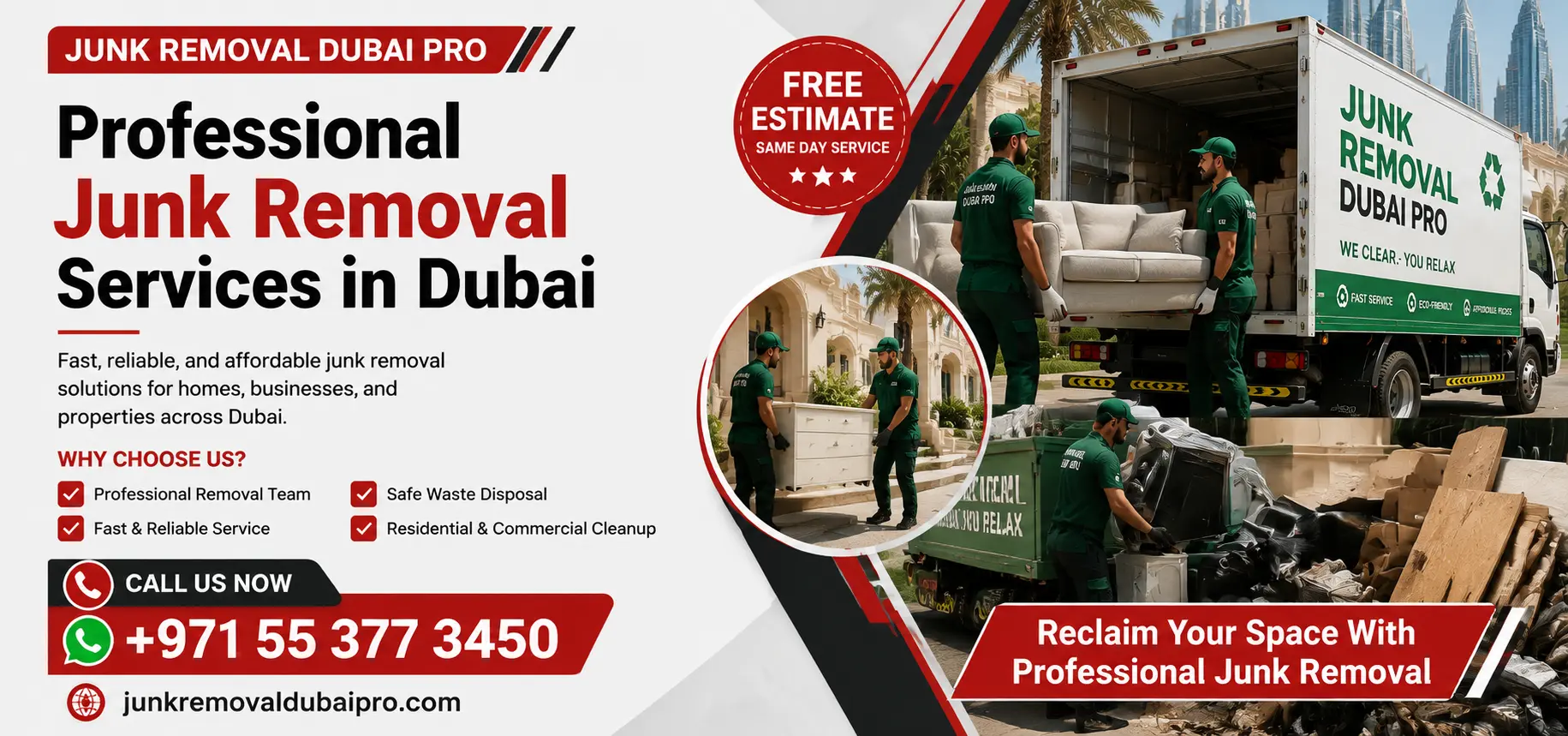 Professional junk removal services in Dubai for homes and businesses